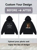 Customizable Men's Streetwear Hoodie - Black YOU DESIGN HERE Print