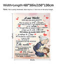 Soft Light Pink Blanket Grandma & Grandson with "A mi Nieto" Message