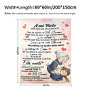 Soft Light Pink Blanket Grandma & Grandson with "A mi Nieto" Message