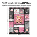 Pink Pig Cartoon Blanket Soft & Cozy Throw