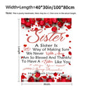 Cozy Sister Blanket with Red Roses Soft Lightweight