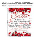 Cozy Sister Blanket with Red Roses Soft Lightweight