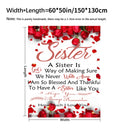 Cozy Sister Blanket with Red Roses Soft Lightweight