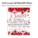 Cozy Sister Blanket with Red Roses Soft Lightweight