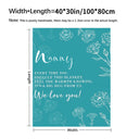 Nanny's Warm Hug Soft Teal Floral Blanket with Heartfelt Message