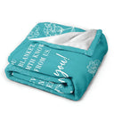 Nanny's Warm Hug Soft Teal Floral Blanket with Heartfelt Message