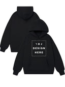 Customizable Men's Streetwear Hoodie - Black YOU DESIGN HERE Print