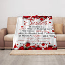 Cozy Sister Blanket with Red Roses Soft Lightweight