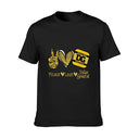Men's Heavyweight Cotton Graphic T-Shirt Loose Fit Crew Neck