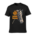 Men's 100% Cotton Horse Print T-Shirt Oversized Short Sleeve
