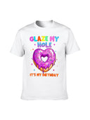 Custom Funny Donut Birthday T-Shirt for Men and Women