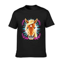 Men’s Cotton Graphic T-Shirt White Horse Print
