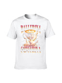 Mens T-Shirt Black & White Graphic Loose Fit