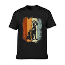 Mens T-Shirt Vintage Dog Graphic Black & White