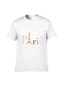 Men’s 100% Cotton Graphic T-Shirt Eiffel Tower Paris Design