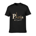 Men’s 100% Cotton Graphic T-Shirt Eiffel Tower Paris Design