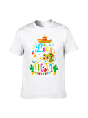 Men's 100% Cotton Graphic T-Shirt with Vibrant Fiesta Design