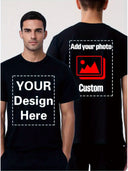 Customizable Black T-Shirt with "YOUR Design Here" Text
